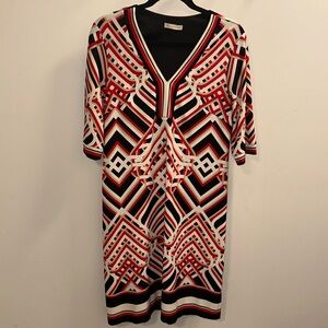 db established 1962 geometrical design dress unmarked M/L (see measurements)